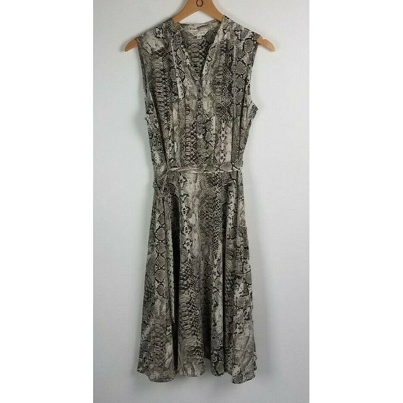 Nanette Lepore Dresses & Skirts - Nanette Nanette Lapore Sz. 8 Snake Print Crepe Chiffon Sleeveless Shirtdress